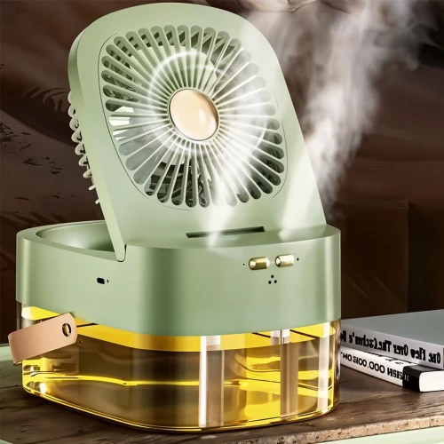 Ventilateur 3 Vitesses et Brumisateur avec Grand Réservoir مروحة ومعطر جو 2ف1