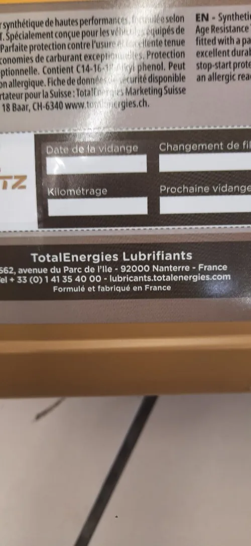TotalEnergies Quartz 0W-30 - Huile moteur 5L originale