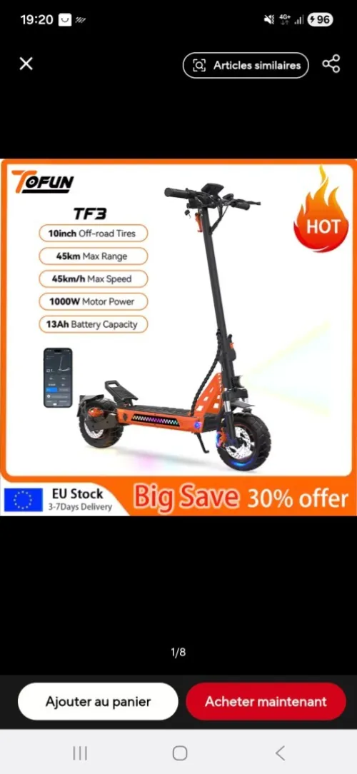 Tofun Trottinette électrique 2025