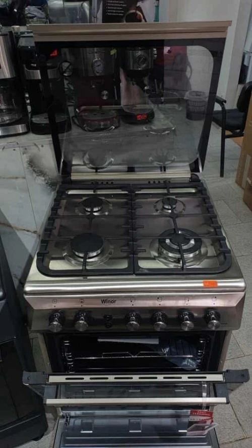 Cuisinière Winor 4 feux Noir ou Inox Wok Tabouna ventilée catalysée fonte disponible