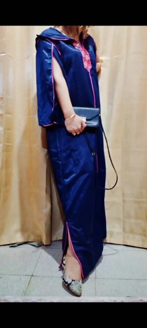 Robe djellaba toile satiné nouveau style