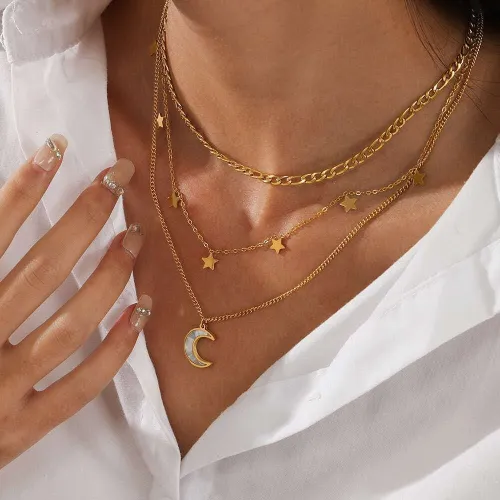 Collier étoile lune 
