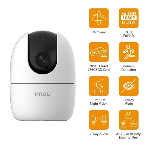 Caméra IMOU Ranger 2 3MP 2K avec fonction panoramique et inclinaison  كاميرة مراقبة ذكية