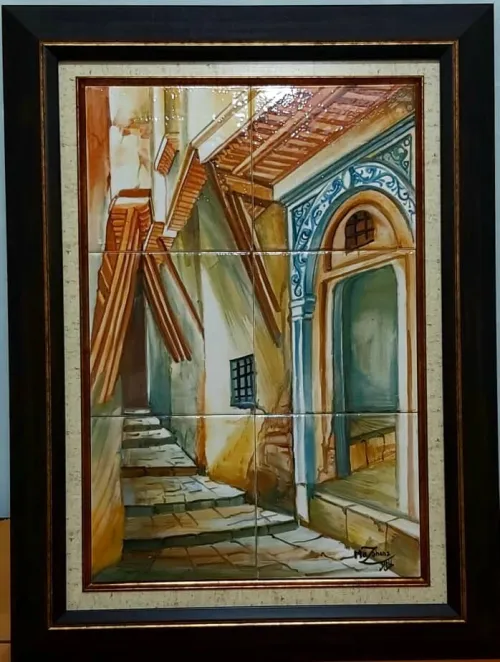 Tableau peeisaje casbah céramiques
