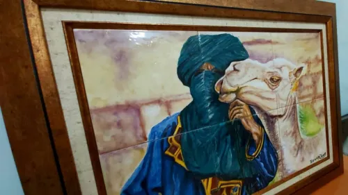 Tableau peeisaje casbah céramiques