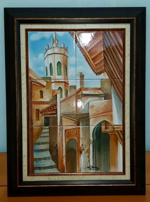 Tableau peeisaje casbah céramiques
