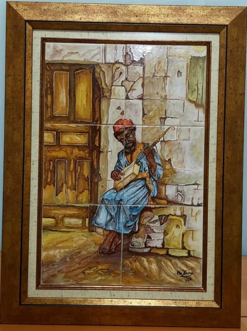 Tableau peeisaje casbah céramiques