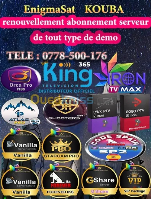 Meilleur Prix Garanti IPTV & Funcam SDS VIP GSHAR APPOLO IRON KYNG365 ATLAS PRO ........