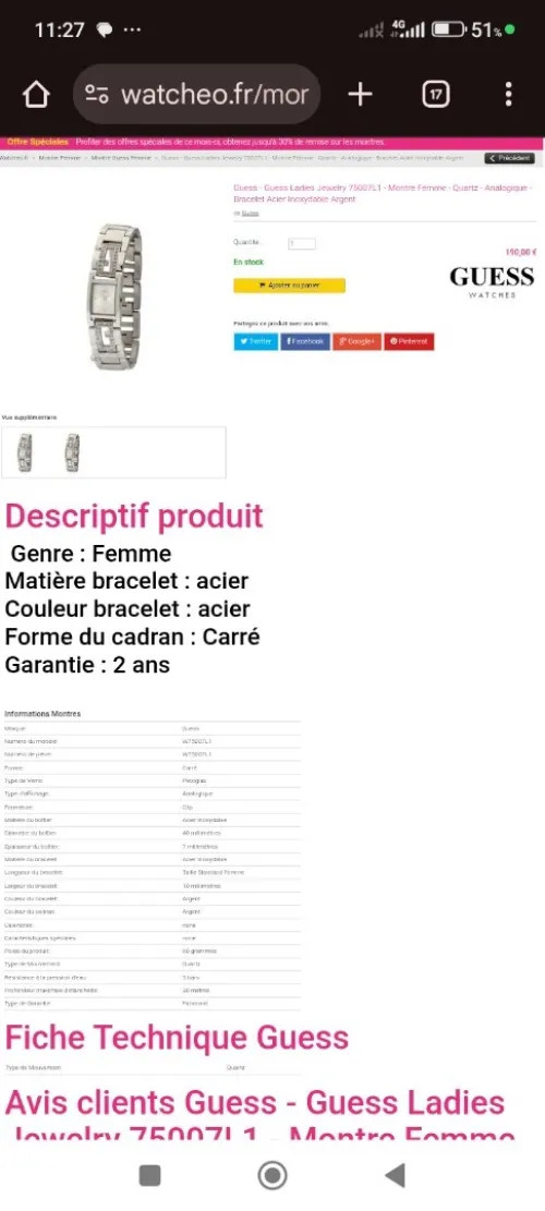 Montre Guess original 