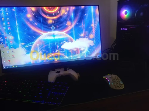 pc gamer+ecran+mouse glorious model o wireless + clavier havit+ tapis xxl + casque astro 10 