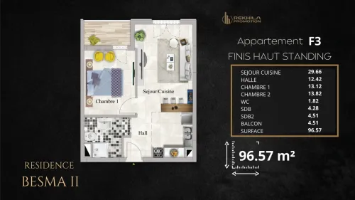 Vente Appartement F3 Alger Bordj el kiffan