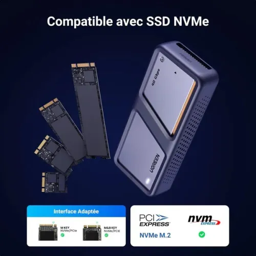 UGREEN Boîtier M.2 SSD NVMe 40 Gbps USB 4