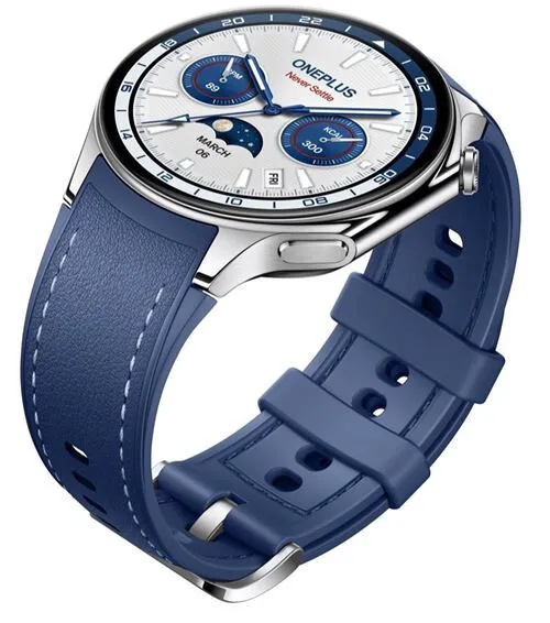 OnePlus Watch 2 Nordic Blue | Design Scandinave Luxe | 100h Batterie | Wear OS