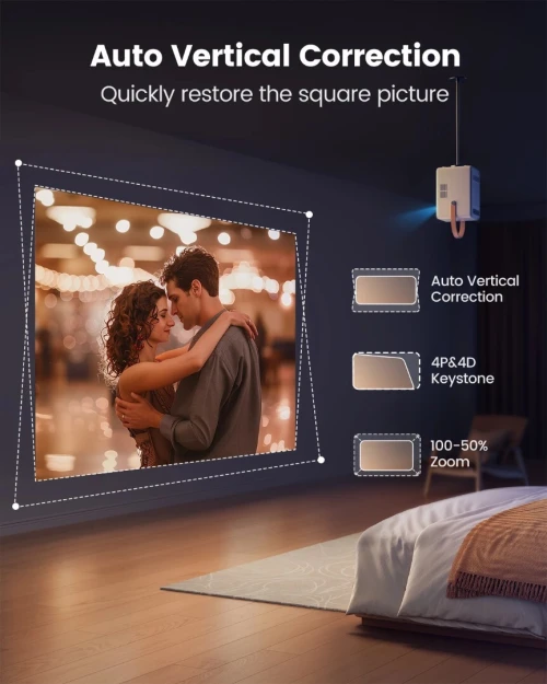 TOPTRO Projecteur portable B1 : Full HD 1080P Android 9.0 400 ANSI avec Batterie
