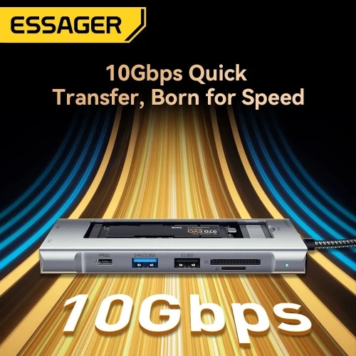 Essager Hub USB-C 8-en-1 avec Stockage
