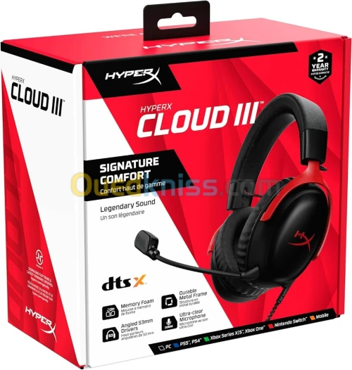 HyperX Cloud III - Casque Gaming filaire 