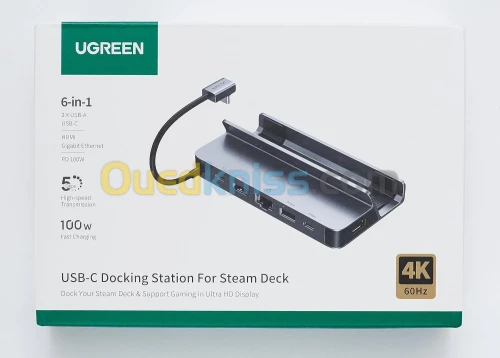 Ugreen Station d'accueil USB-C vers HDMI 4K60Hz RJ45 PD100W Dock, Nintendo Switch, MacBook, PC