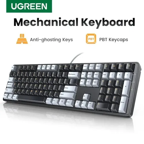 Clavier Mécanique UGREEN - PBT Keycaps Filaires, Switches Rouges - Disposition US