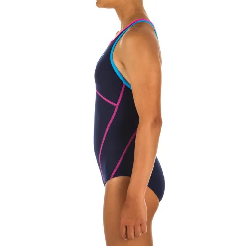 MAILLOT Decathlon DE BAIN UNE PIÈCE DE NATATION FILLE KAMIYE + BLEU