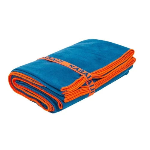 Serviette de bain microfibre bleu taille L 80 x 130 cm