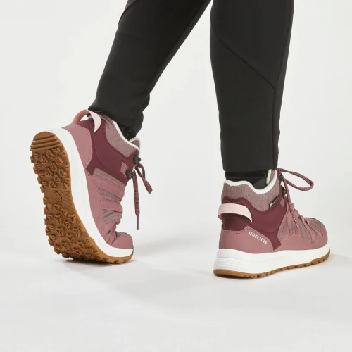 Chaussures de randonnée chaudes et imperméables femme, NH500 Mid bordeaux
