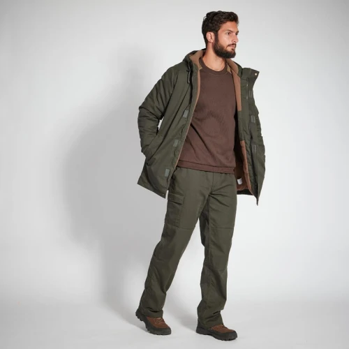 VESTE CHASSE CHAUDE VERTE 100 decathlon