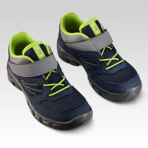 CHAUSSURES DECATHLON  DE RANDONNÉE ENFANT AVEC SCRATCH MH100 BLEU ET ROSE