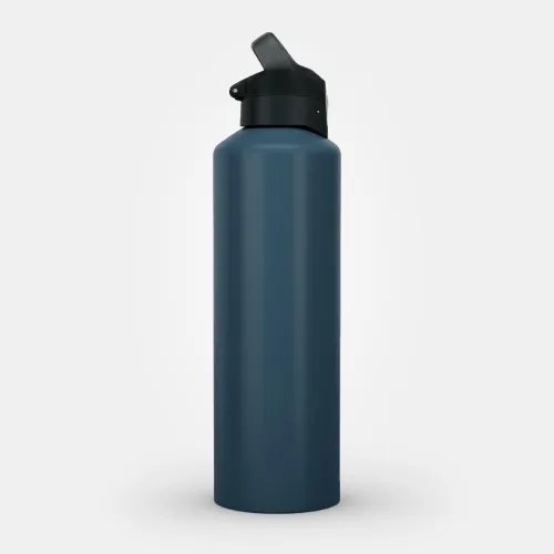GOURDE DECATHLON RANDONNÉE MH500 BOUCHON OUVERTURE RAPIDE 1,5 LITRE ALUMINIUM BLEU