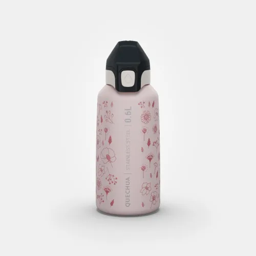 Gourde 500 enfant 0,6l en inox avec bouchon instantané pour la randonnée - Rose+- Bleu