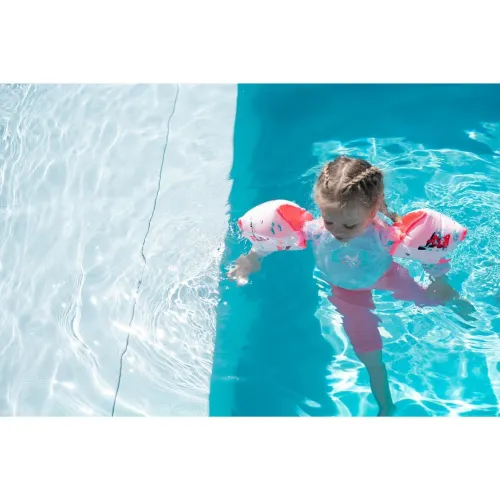Combinaison De Natation Anti UV Bébé / Enfant Manches Courtes Rose Imprimé