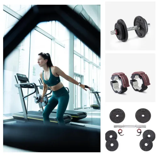 Kit d haltères de musculation 10 kg avec disques en fonte à 80 % recyclée