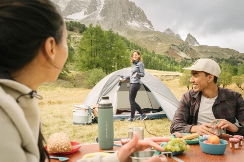 Bouteille inox isotherme avec filtre à thé 1L, de randonnée et camping