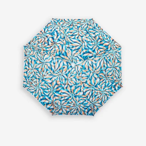 Parasol de plage compact 2 places UPF 50+ - Paruv 160 bleu fleurs
