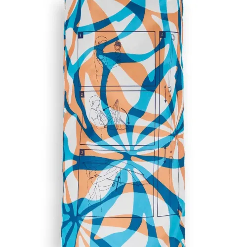 Parasol de plage compact 2 places UPF 50+ - Paruv 160 bleu fleurs