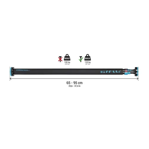 Decathlon barre de traction pour porte avec verrouillage - BT150 -70 cm  s'étend de 65 à 95cm.