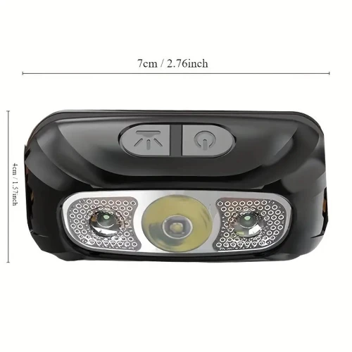 Lampe frontale puissante à capteur LED, lumière forte, mini USB rechargeable