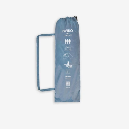 Tente de plage compacte anti uv 3 places - Iwiko 180 gris beige