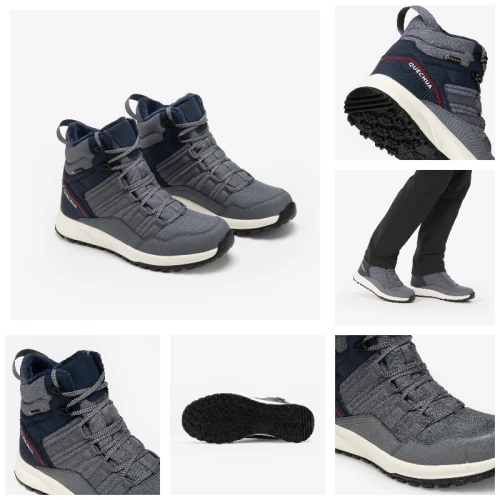Chaussures de randonnée chaudes et imperméables homme, NH500 Mid noir- decathlon