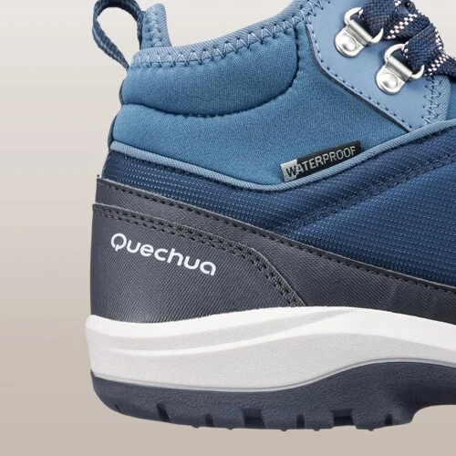 Chaussures de randonnée imperméables- NH100 Mid WP - Femme Bleu Tempête Decathlon 