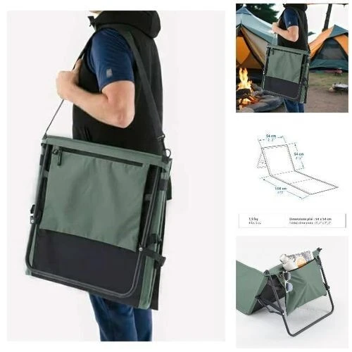 Decathlon Plaid de camping et natte de plage, pliable, avec dossier inclinable