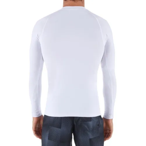 TEE SHIRT ANTI UV HOMME MANCHES LONGUES SURF 100 BLANC/ Bleu DECATHLON