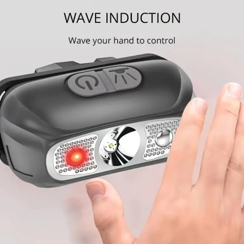 Lampe frontale puissante à capteur LED, lumière forte, mini USB rechargeable