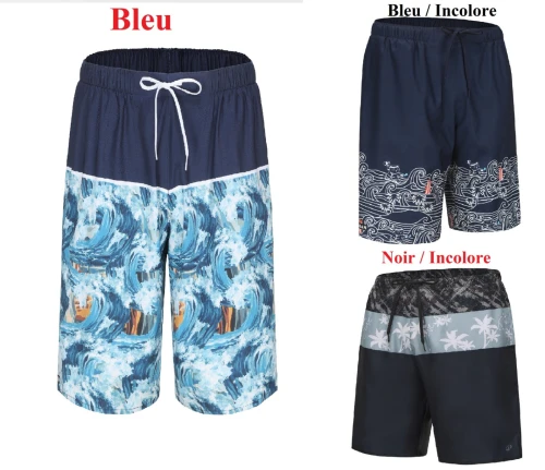 boardshort Surfing men blue wave* noir