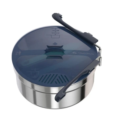 Popote decathlon camp du randonneur MH100 inox 2 personnes (1,6L)