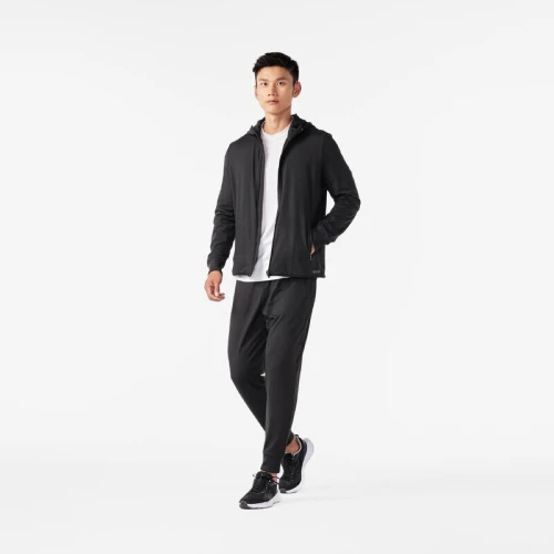 Veste chaude de running Homme - KIPRUN RUN 100 Warm Bleue foncé + NOIR