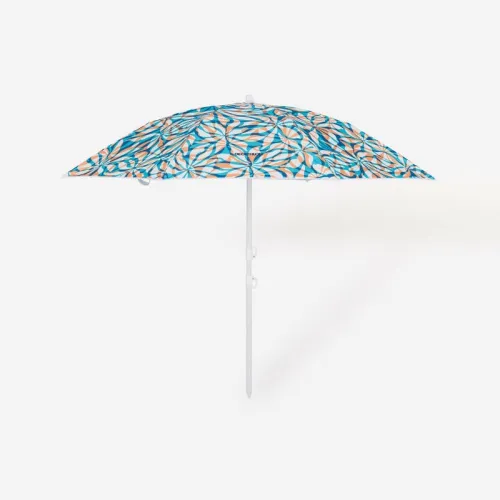 Parasol de plage compact 2 places UPF 50+ - Paruv 160 bleu fleurs