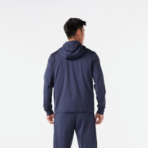 Veste chaude de running Homme - KIPRUN RUN 100 Warm Bleue foncé + NOIR