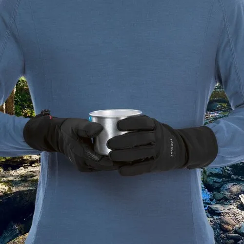 Gants tactiles et stretch de trekking montagne - MT500 noir -adulte Noir Fumé Decathlon