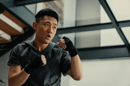 Bandes Decathlon  de boxe 2,5m Noires / Rouges.