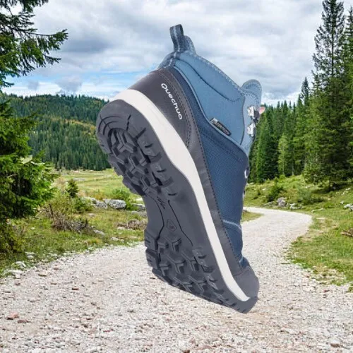 Chaussures de randonnée imperméables- NH100 Mid WP - Femme Bleu Tempête Decathlon 